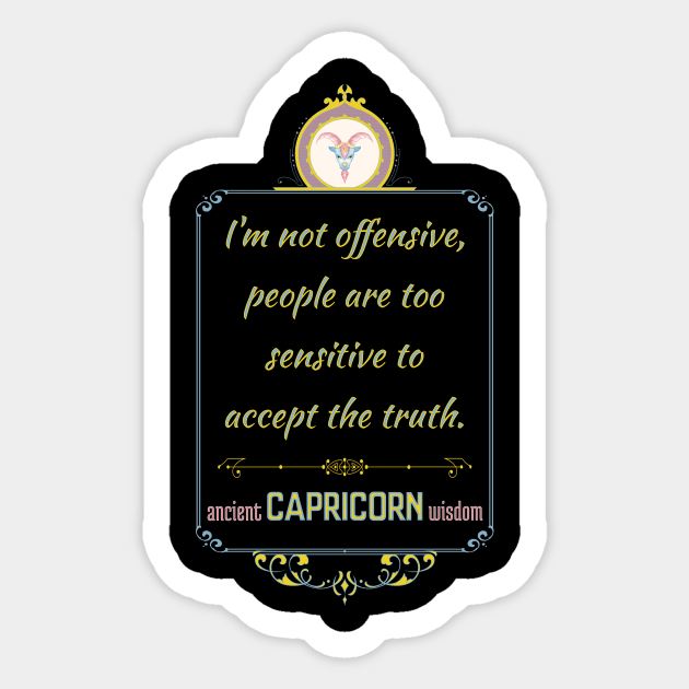 Funny quotes of the star signs: Capricorn Sticker by Ludilac